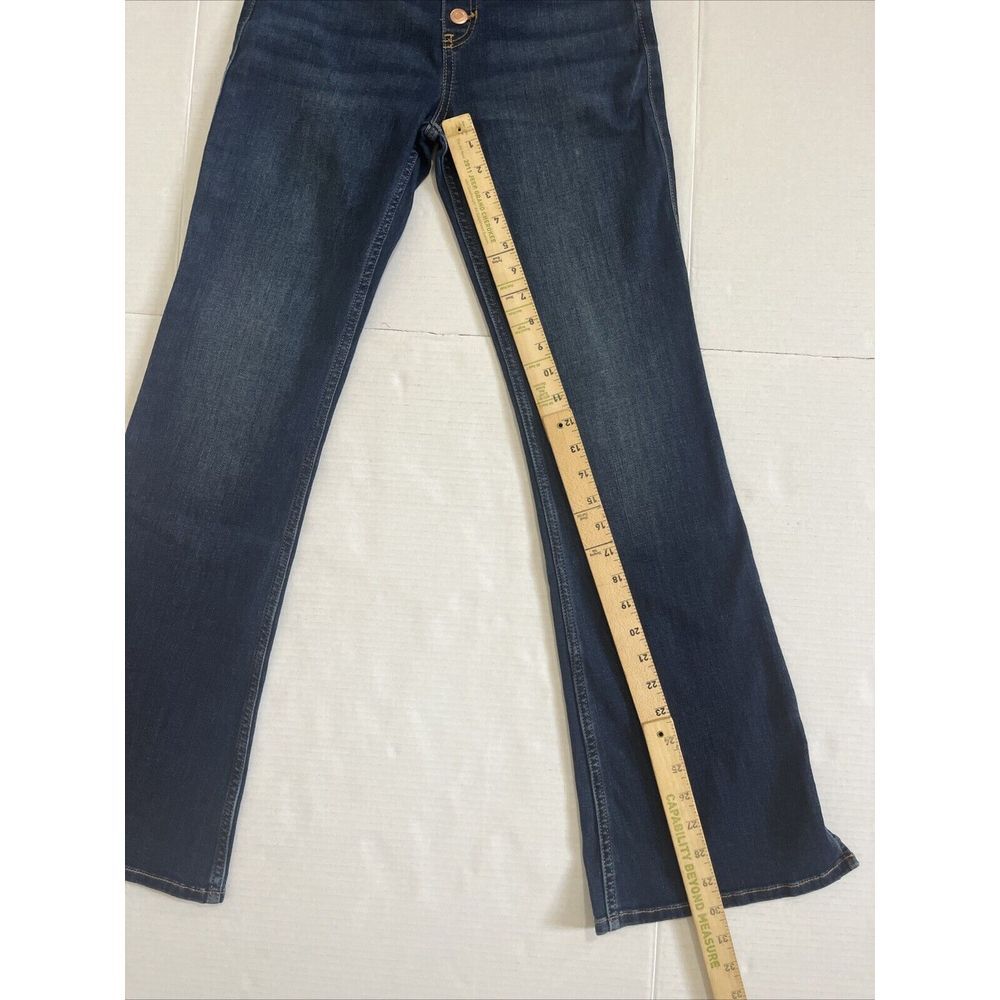 Abercrombie kids Girl High rise Flare Jeans Dark Wash Sz 15/16 Regular Pull‎ On - Picture 6 of 11